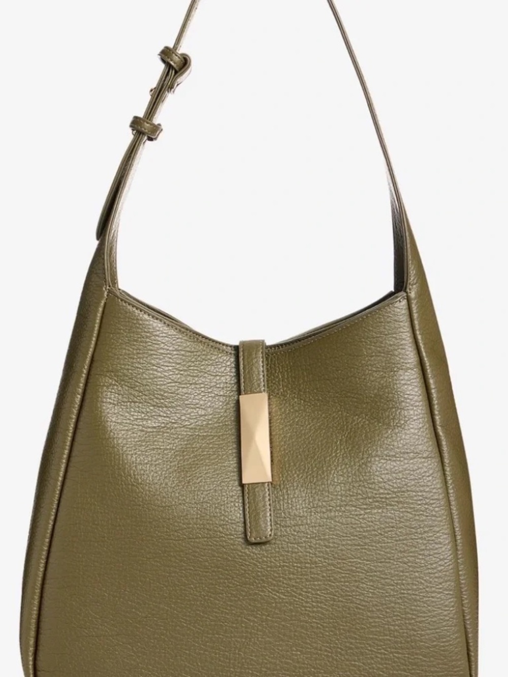 Olive Green Leather Shoulder Bag INC. Has a small flaw.